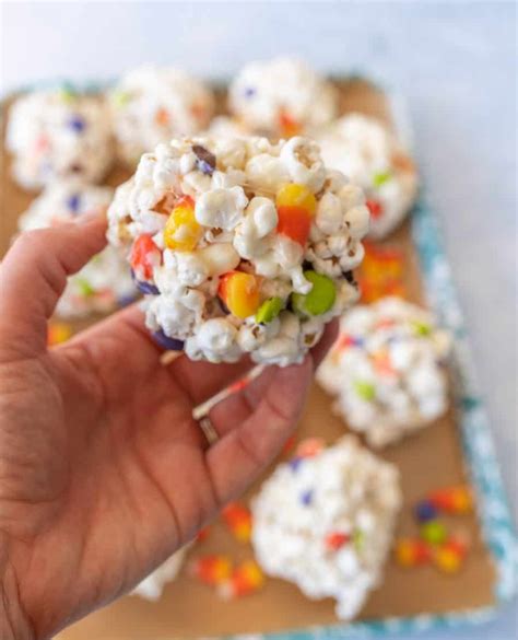 Easy Marshmallow Halloween Popcorn Balls Recipe Easy Halloween