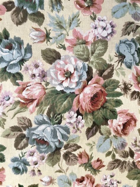 English Vintage Fabric Sanderson Roses Country Chic Floral Etsy