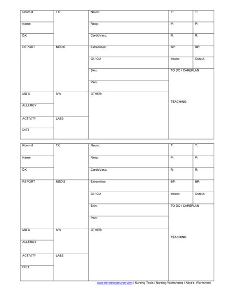 Printable Nursing Report Sheets Nurses Nurse Report Sheet Nurses