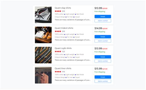 Bootstrap 4 Ecommerce Category Product List Page Ecommerce List
