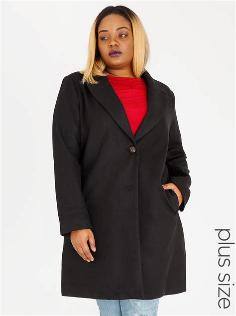 Classic Longer Length Coat Black Style Republic Plus Jackets And Coats