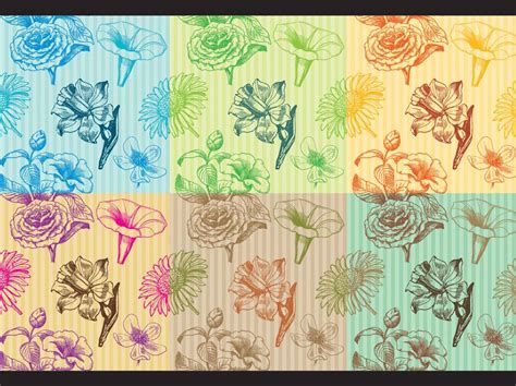 Vintage Flowers Patterns Vector Art And Graphics