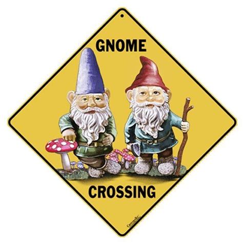 Crosswalks Gnome Crossing 12 X 12 Aluminum Sign X341 Gnomes