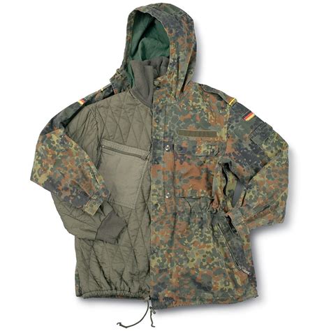 New German Military Surplus Fleck Parka with Liner - 124413, at Sportsman's Guide