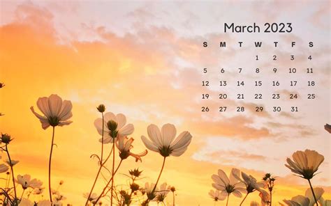 March 2023 Calendar Desktop Wallpaper Printable Calen