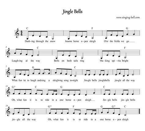 Jingle Bells Free Easy Piano Sheet Music Pdf