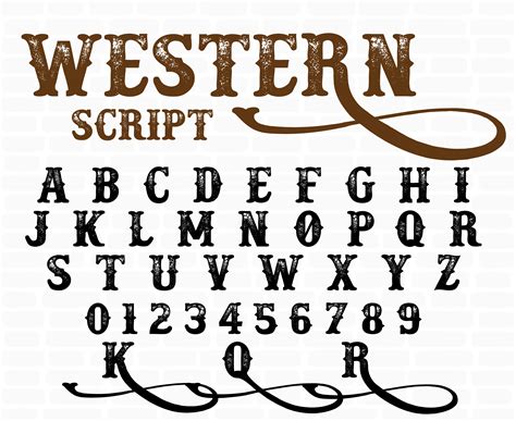 Western monogram font Files for Cricut Western font svg | Etsy