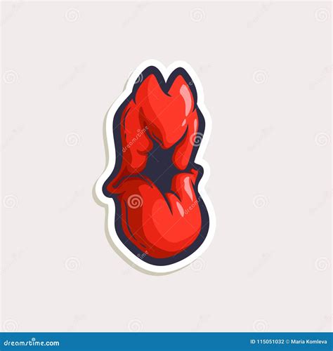 Vector Color Sticker With Mouth Showing Surprised Emotion In Com Stock