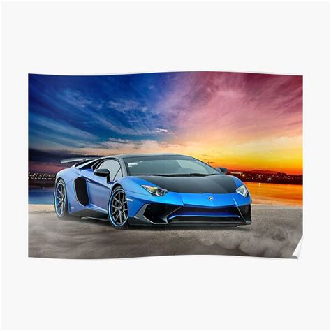 Lamborghini Aventador Blue Poster For Sale By Anettahaynes Redbubble