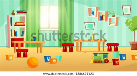 Kindergarten Room Modern Vector Illustration Furniture Stock Vector