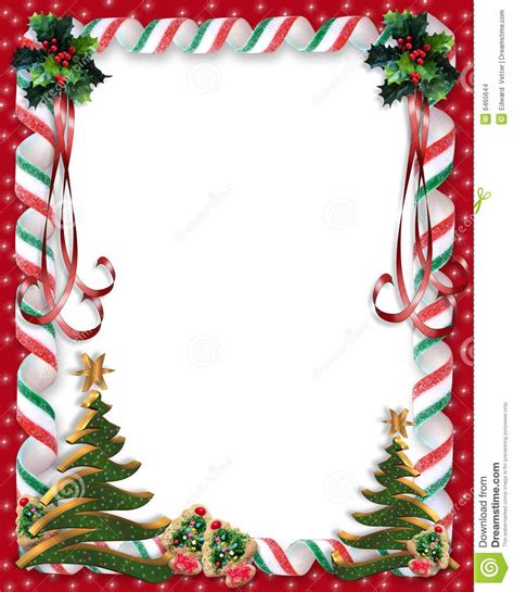 Christmas Frame With Candy Canes And Trees