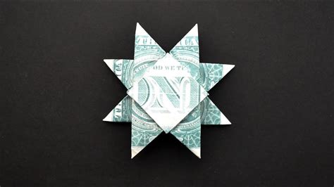 Money 8 Pointed Star Only 2 Dollar Bills Origami Tutorial Diy Youtube