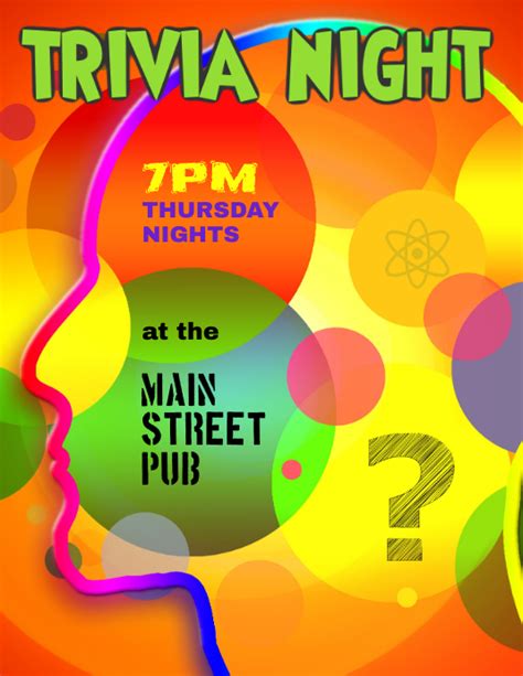 Trivia Night Event Flyer Template Postermywall