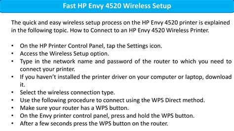 Ppt Hp Envy 4520 Setup Wireless Printer Setup Powerpoint