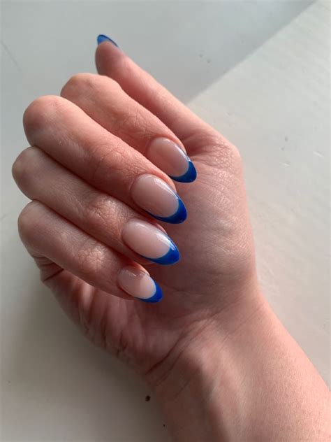 Blue Tip Acrylic Nails
