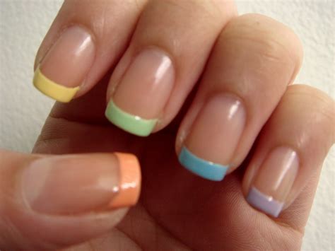 Rainbow French Manicure Colored French Nails French Nail Art French