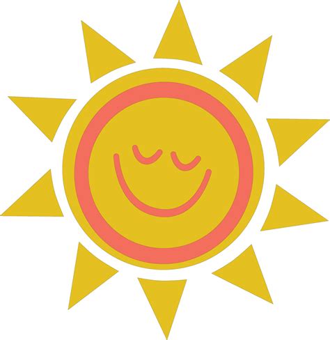 Sun Svg Sun Clipart Cute Sun Svg File Sun Face Svg Su