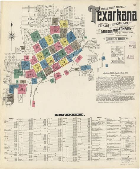 Texarkana 1909 Sheet 1 Side 1 Of 1 The Portal To Texas History