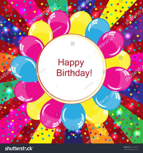 Colorful Happy Birthday Background Balloons 스톡 벡터로열티 프리 218179318
