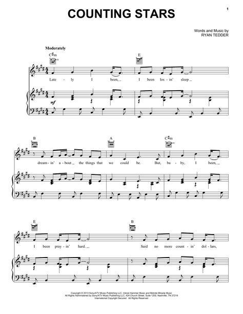 Counting Stars Sheet Music Direct