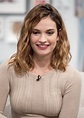 LILY JAMES at Lorraine TV Show in London 02/01/2016 - HawtCelebs
