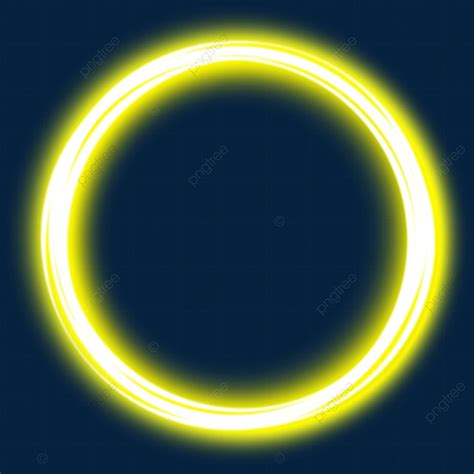 Yellow Neon Light Vector Art Png Shining Circle Ring Yellow Neon Light