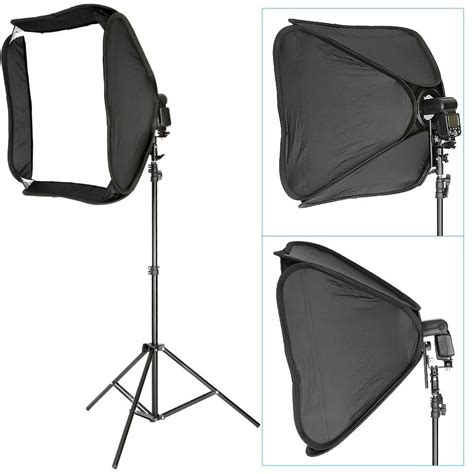 Professional Protable Off Camera Flash Softbox And Stand Kit 1 24x24