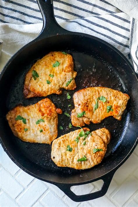 Working on a cutting board *affiliate link, turn the chop so that the fatty side is down. Recipe For Thin Boneless Center Cut Pork Chops - Image Of ...