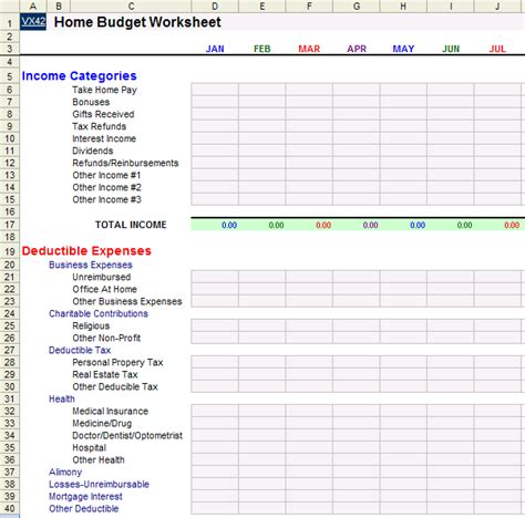 Household Budget Spreadsheet Search Results Calendar 2015