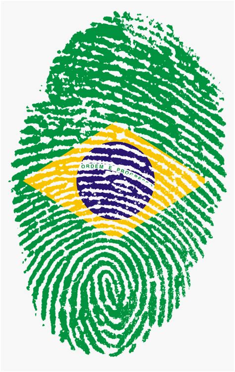 South America Visa Brazil Passport Stamp Brazil Flag Fingerprint Hd Png Download