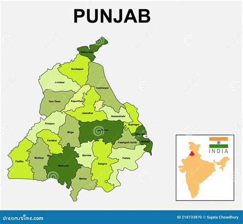 Mapa De Punjab Mapa Político Y Administrativo De Punjab Con El Nombre