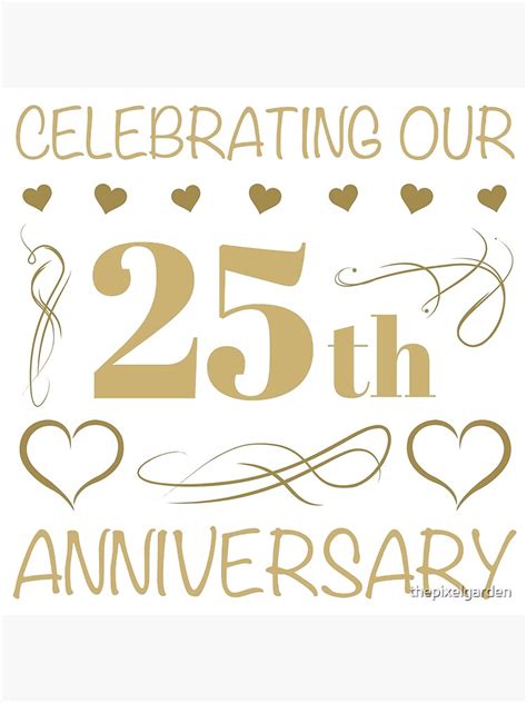 25th Wedding Anniversary Poster By Thepixelgarden Redbubble