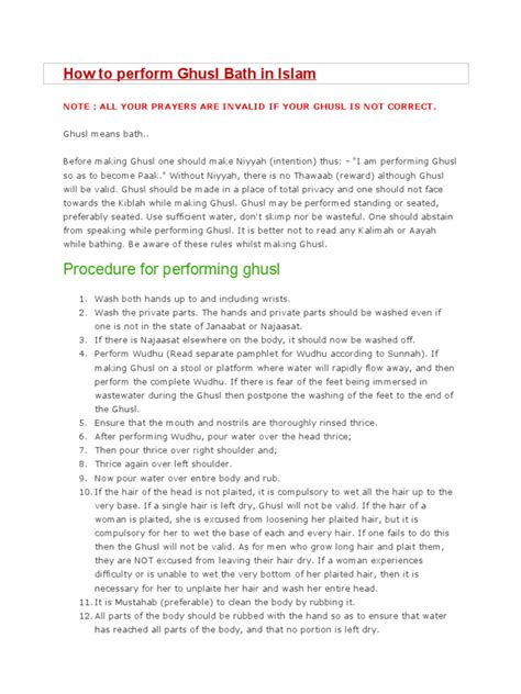 How To Perform Ghusl Bath In Islam Sharia Islamic Behaviour And