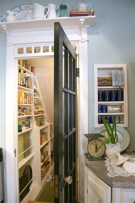 Making your under the stairs closet into a pantry is a great way to maximize under utilized space. Shelf over the door and pantry under the stairs. I like ...
