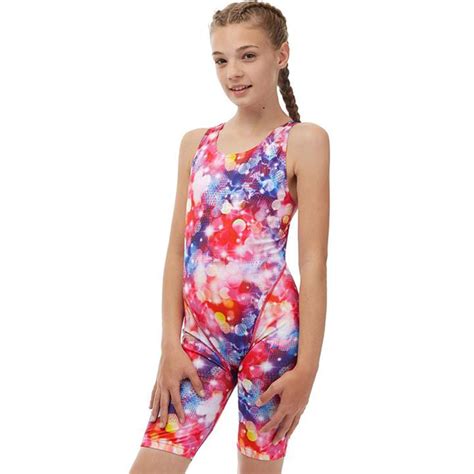 Maru Girls Swimwear Celeste Pacer Legsuit Pink Aqua Swim Supplies