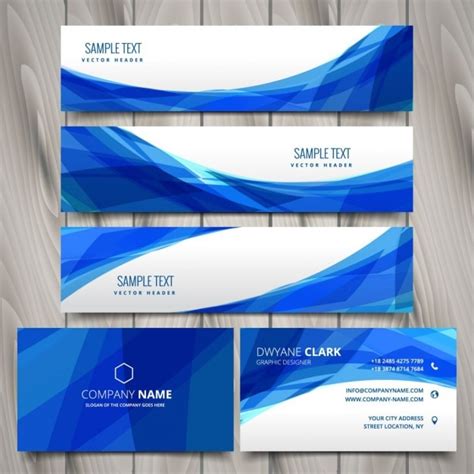 Free Vector Abstract Set Of Web Banners And Business Cards