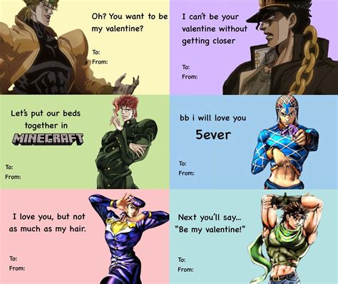 Valentine Cards For Your Funny Valentine Rshitpostcrusaders Jojo