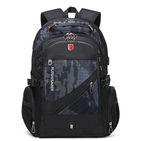 Jsvery 2022 Oxford Swiss 17 Inch Laptop Backpack Men Usb Charging