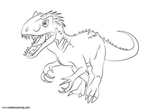 Dinosaur indoraptor coloring page from the hit movie jurrasic world printable for kids. Jurassic World Fallen Kingdom Coloring Pages Indomius Rex ...