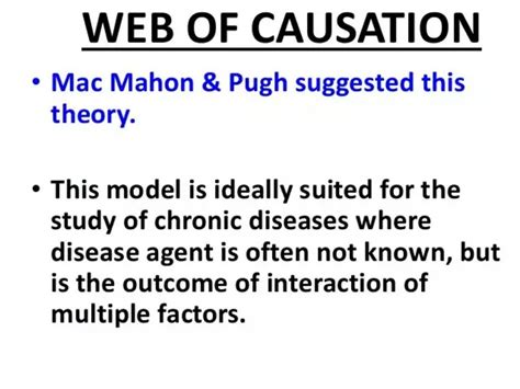 Web Of Causation Theory Note Ideal For Chronic Diseases Mahon
