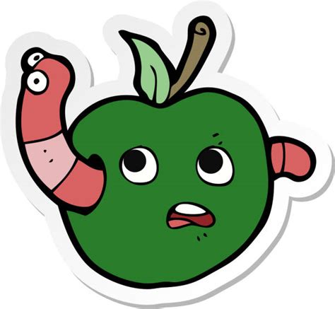 370 Apple With Worm Clip Art Stock Illustrations Royalty Free Vector
