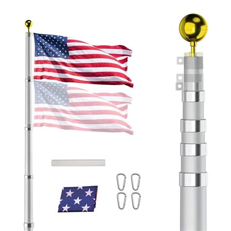 Buy 20ft Telescoping Pole Kit Heavy Duty 16 Gauge Aluminum Outdoor In