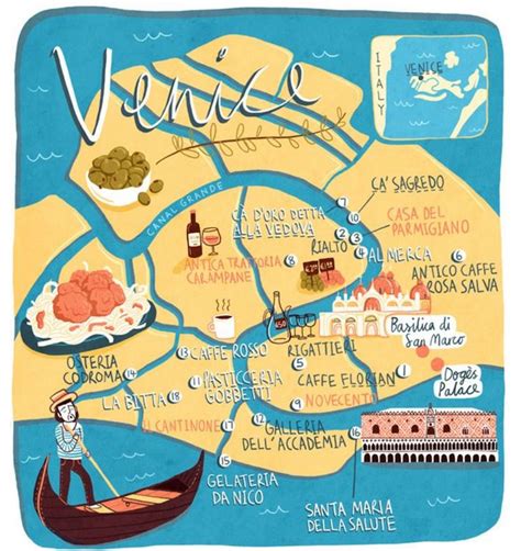 Pin By Beths Bargains On Italy Venice Map Illustrated Map Venice