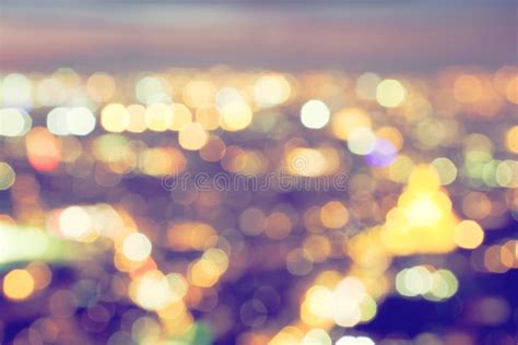 Bokeh Blur Of A Big City Lights At Night Nightlife Background Stock
