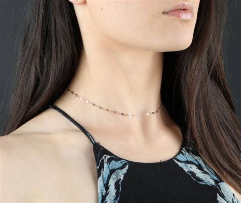Dainty Choker Necklace In 14k Gold Filled Or Silver Choker Etsy