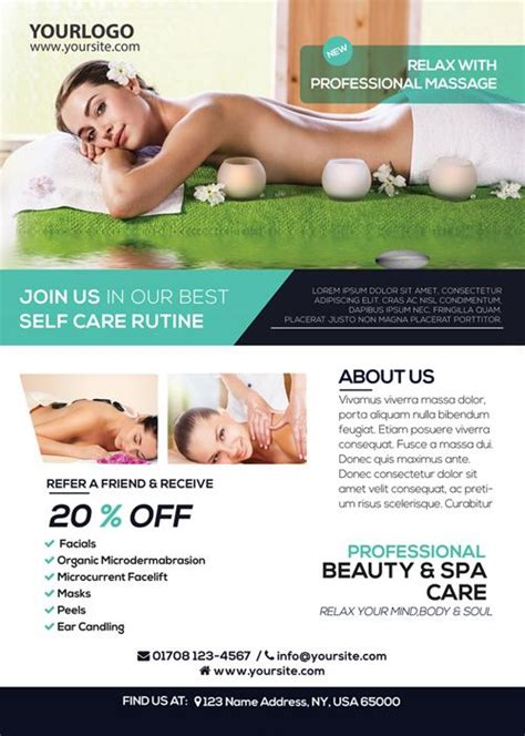 Massage And Health Free Psd Flyer Template Download Spa Flyers Spa Flyer Free Psd Flyer