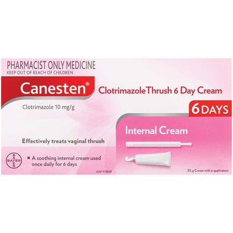 Buy Canesten Clotrimazole Thrush Treatment 6 Day Cream 1 Pharmacist