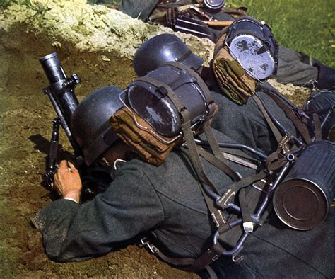 Third Reich Color Pictures German Small Mortars Granatwerfer In Color