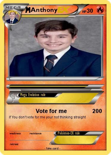 Pokémon Anthony 1362 1362 Vote For Me My Pokemon Card
