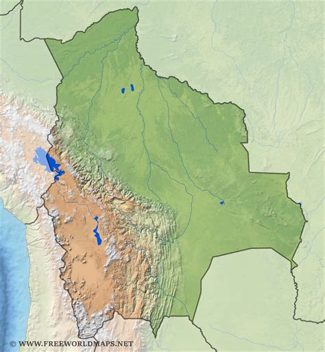 Bolivia Physical Map Images